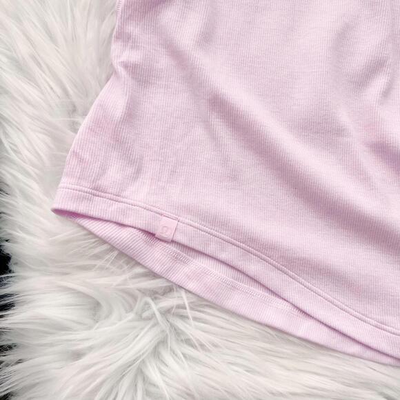 Lululemon - Pale pink scoop neck ribbed short sleeve t-shirt, sz 12 - Picture 8 of 9